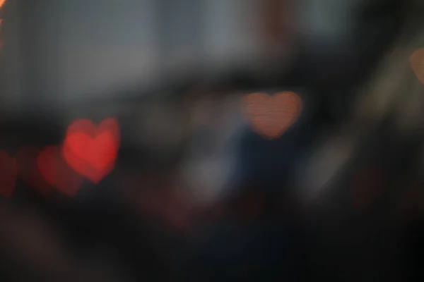 Valentinstag Bunt Herzförmig Auf Schwarzem Hintergrund Beleuchtung Bokeh Für Die — Stockfoto
