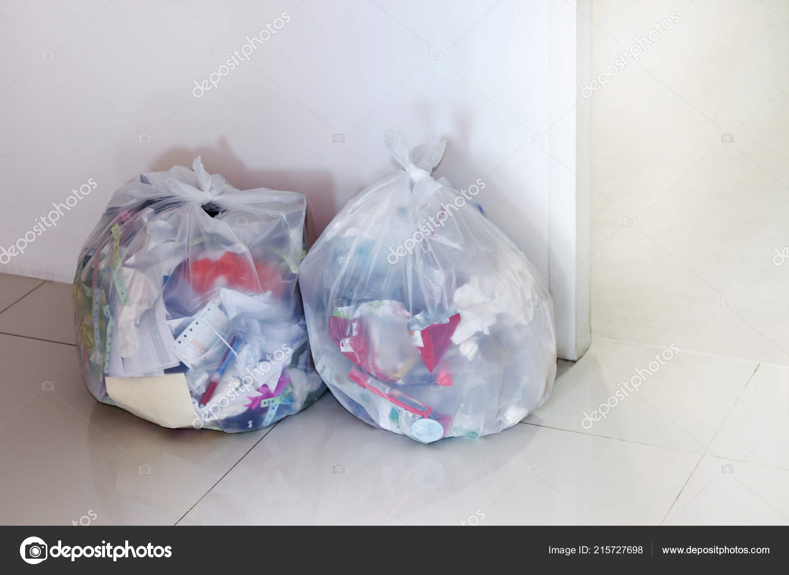 Garbage Bag Office White Garbage Bag Trash Dry Waste Recyclable Stock Photo by ©cgdeaw 215727698
