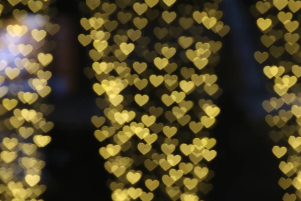 Altın Arka Plan Bokeh Kalp Yumuşak Kalp Arka Plan Renkli — Stok fotoğraf