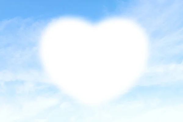 Clouds Heart Shape White Soft Sky Blue Background Heart Shaped — Stock Photo, Image