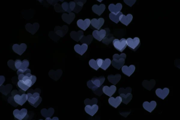 San Valentín Colorido Forma Corazón Blanco Sobre Fondo Negro Iluminación — Foto de Stock