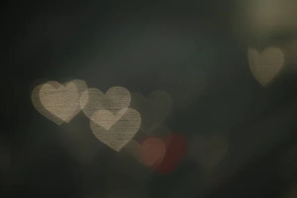 Valentine Weiche Herzförmige Bokeh Auf Hintergrund Vintage Weiche Bunte Beleuchtung — Stockfoto