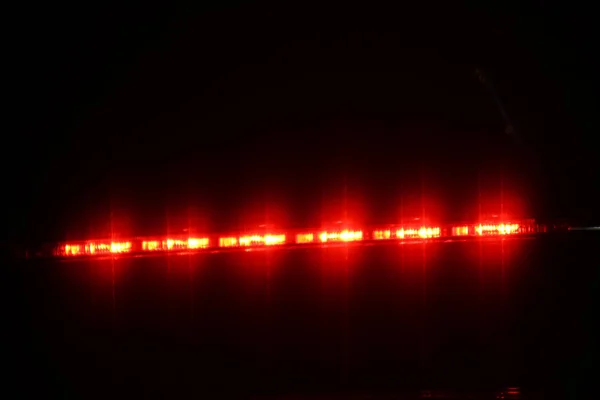 Ostrzeżenie Lekkiego Samochodu Światła Hamowania Światła Awaryjne Night Światło Efekt — Zdjęcie stockowe