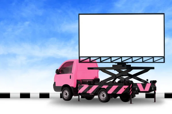 Panneau Affichage Blanc Sur Panneau Led Rose Camion Voiture Pour — Photo