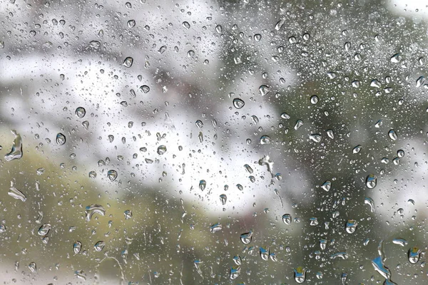 Nature Fraîche Fond Humide Avec Gouttes Eau Transparence Sur Verre — Photo