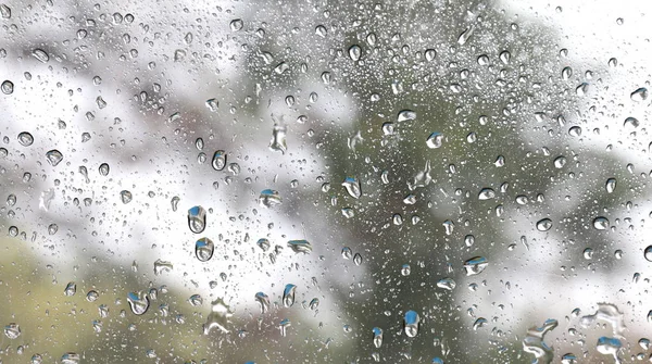 Natureza Fresco Fundo Molhado Com Água Gotas Chuva Transparência Vidro — Fotografia de Stock