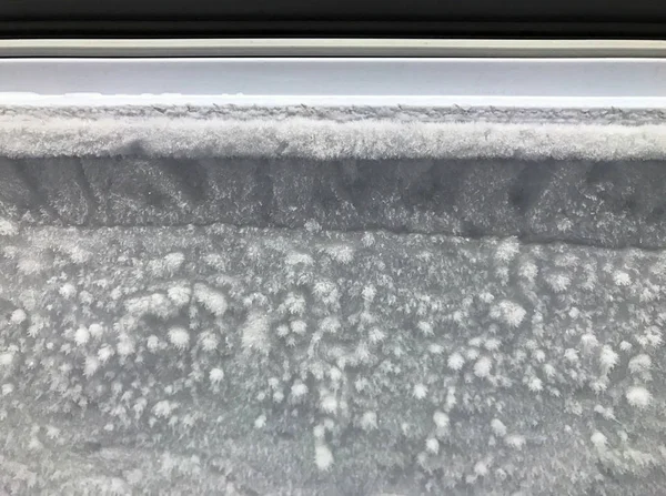 Parede Congelador Sala Gelo Parede Textura Superfície Branca Gelo Condensação — Fotografia de Stock
