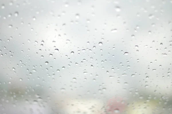 Chuva Gota Água Água Gota Chuva Vidro Foco Seletivo — Fotografia de Stock