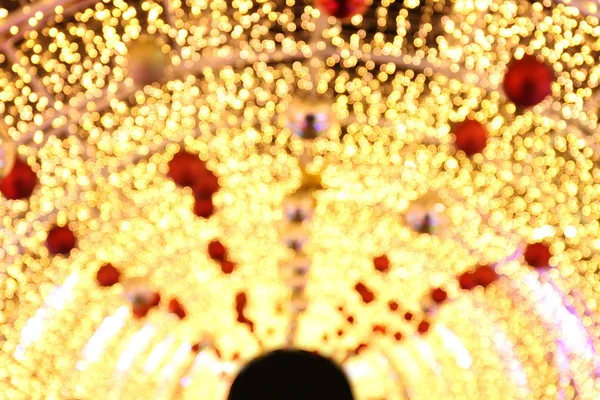 Arch Bokeh Warna Kuning Keemasan Natal Yang Gembira Happy New — Stok Foto