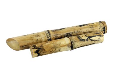 Şeker kamışı yanık, kamışı, şeker kamışı, şeker kamışı izole beyaz arka plan parçası