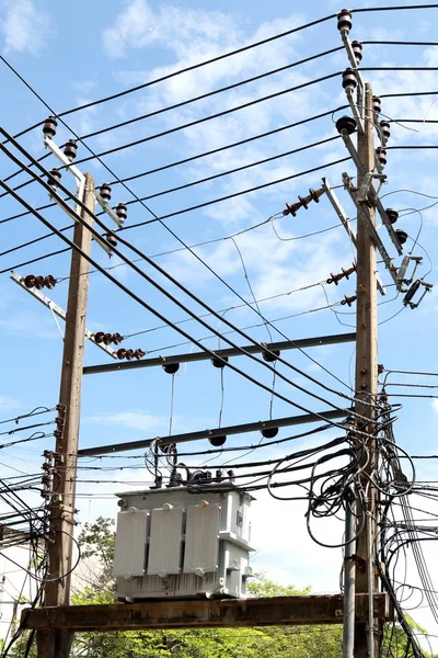 High Voltage Pole Transformer — Stock Photo, Image