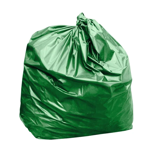 Resíduos Saco Lixo Verde Plástico Com Conceito Cor Dos Sacos — Fotografia de Stock