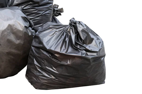 Waste Garbage Bags Plastic Piled White Background — Stock Photo, Image