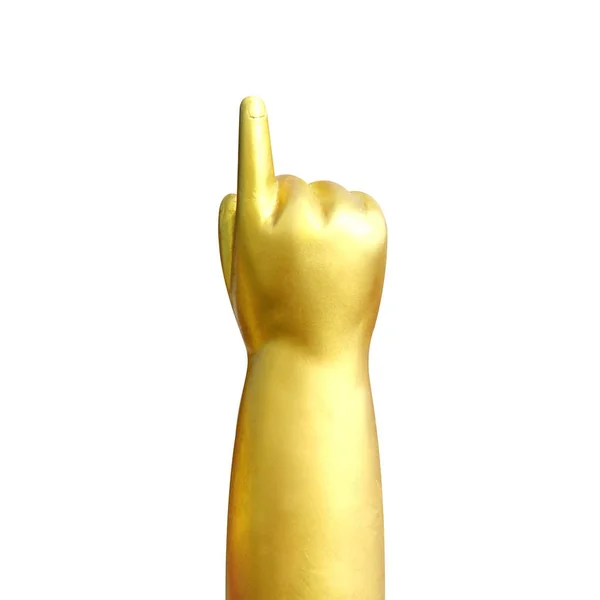 Złoty Posąg Ręce Palce Buddy Dziecka Dziecko Złoty Posąg Buddy — Zdjęcie stockowe