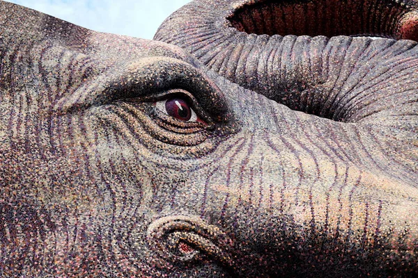 Estátua Elefante Estátua Elefante Face Textura Mármore Close — Fotografia de Stock