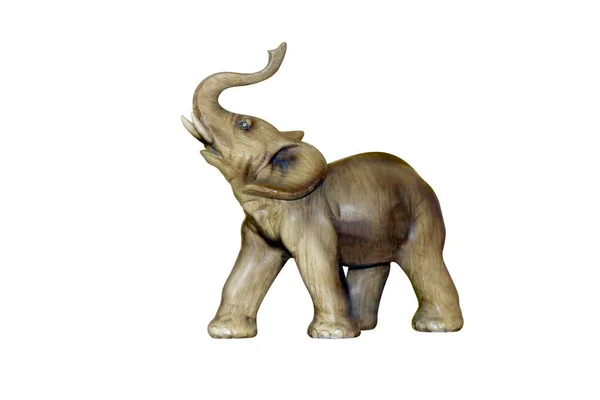 Statue Elephant Old Elephant Sculpture White Background — Stock Photo, Image