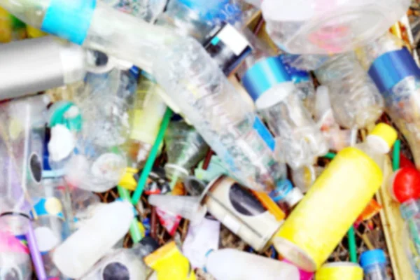 Rozmazané Odpadu Odpadky Plastová Láhev Pozadí Plastové Odpadní Textura Rozmazání — Stock fotografie
