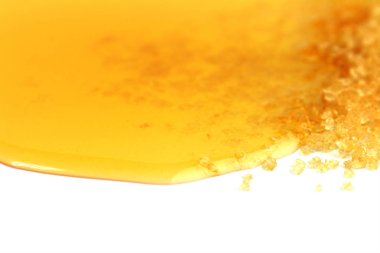 şeker, bal arı damla toz şeker tatlı gıda arka plan, tatlı bal ve toz sıvı şeker şurubu (seçici odak için karışık.)