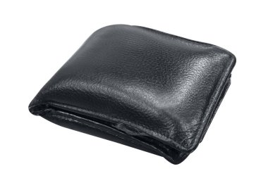 m-cüzdan, cüzdan, beyaz arka plan, beyaz arka plan (seçici odak tam cüzdan üzerinde izole siyah deri cüzdan)