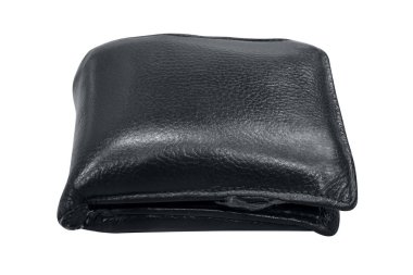 m-cüzdan, cüzdan, beyaz arka plan, beyaz arka plan (seçici odak tam cüzdan üzerinde izole siyah deri cüzdan)