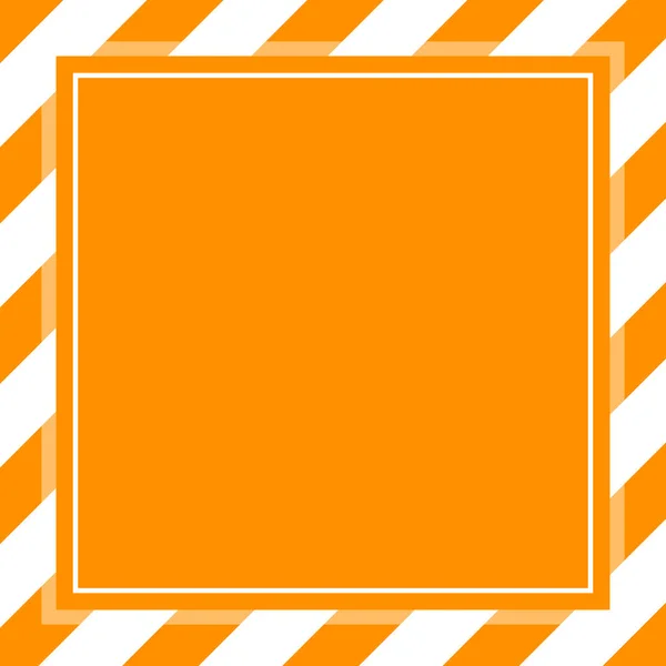 Warning Sign Orange White Stripe Frame Template Background Copy Space — Stock Vector