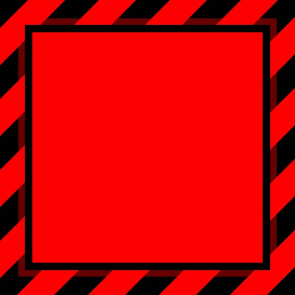 Warning Sign Red Black Stripe Frame Template Background Copy Space — Stock Vector