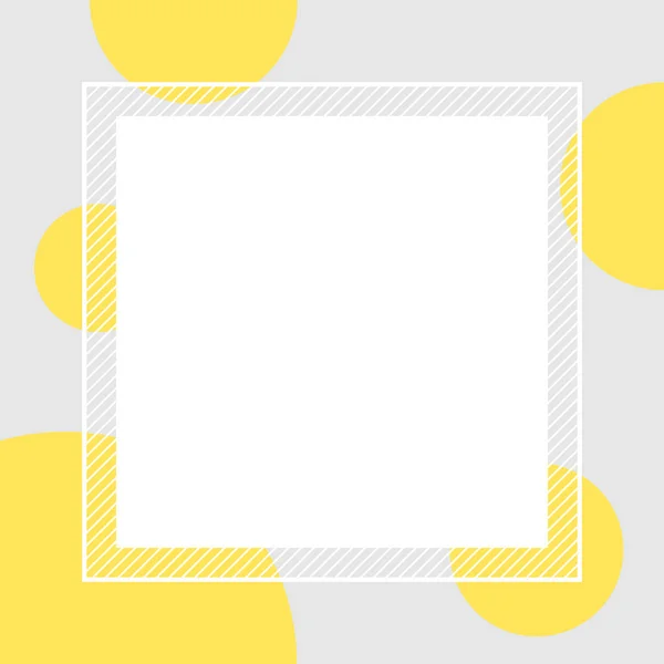 Vazio Banner Frame Polka Dot Yellow Colors Pastel Para Fundo — Vetor de Stock