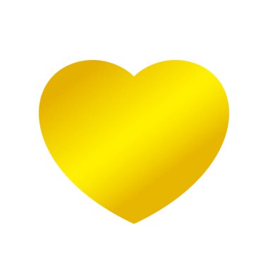 beyaz arka plan üzerinde izole altın kalp şekli, altın kalp şeklinde simge, altın kalp logosu, süslemek tasarım süslemek grafik elemanı için altın kalp şeklinde sembol görüntü