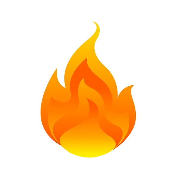 Flame Fireball Isolated White Background Fire Burn Symbol Flames Icon — Stock Vector