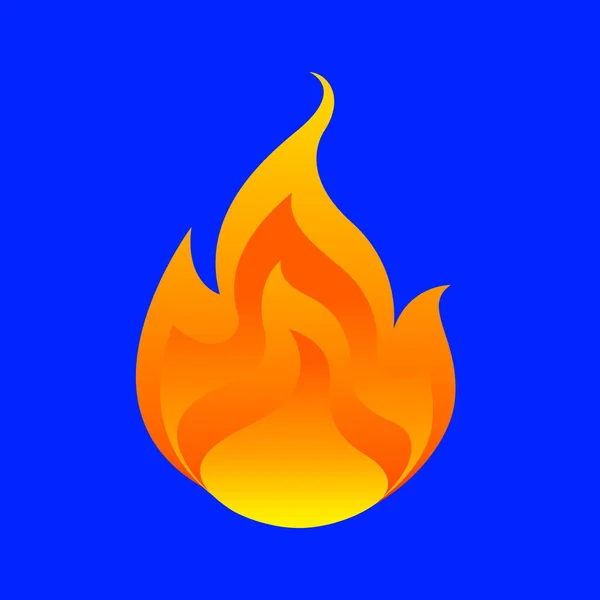 Flame Fireball Isolated Blue Background Fire Burn Symbol Flames Icon — Stock Vector