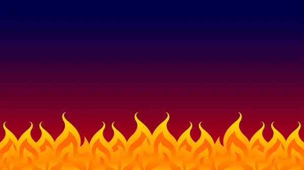 焚き火 暗い背景に隔離された火炎 グラフィックバナーの背景デザインのための火炎のイラスト — ストックベクタ