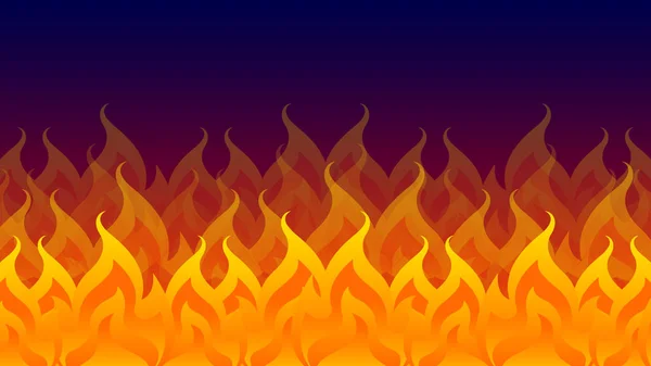 焚き火 暗い背景に隔離された火炎 グラフィックバナーの背景デザインのための火炎のイラスト — ストックベクタ