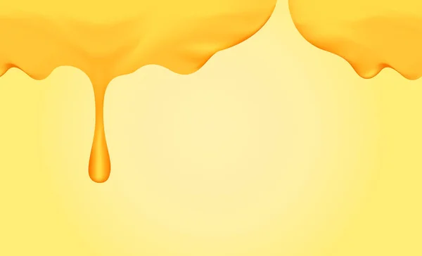 Miel Goutte Goutte Avec Trempette Miel Isolé Sur Fond Jaune — Image vectorielle