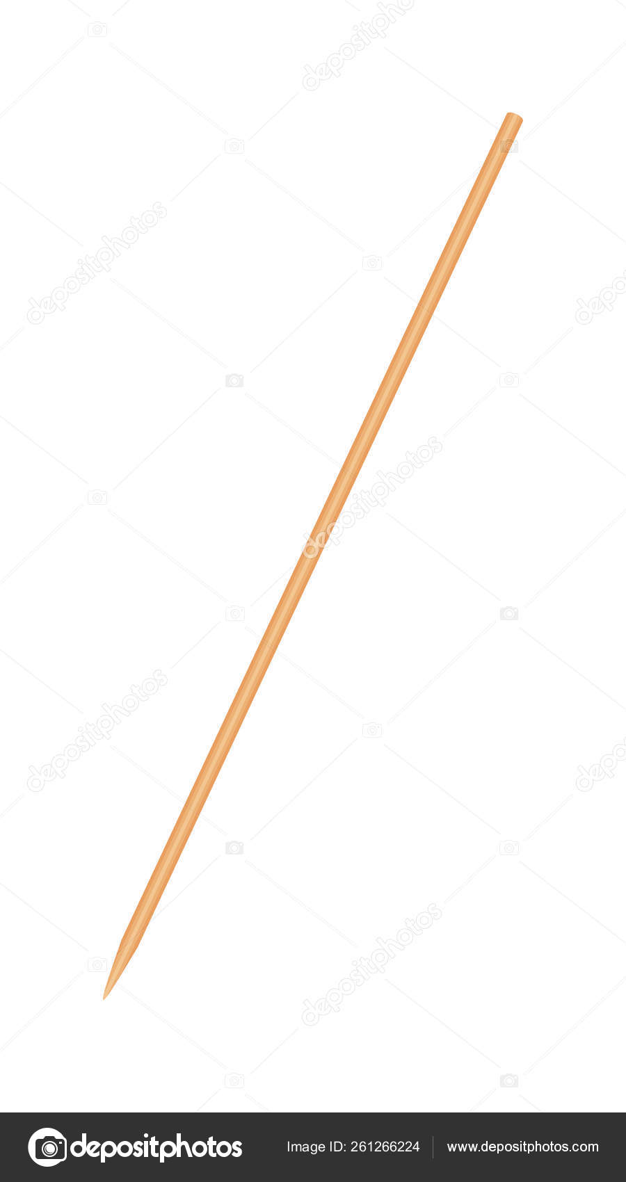 Skewers Wooden Bamboo Pointed Tip Stick Thin Isolated White