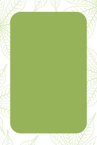 Banner Frame Empty Copy Space Graphic Cassava Leaf Nature Sketch — Stock Vector