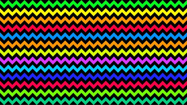Rainbow Serrated Striped Colorful Background Art Line Shape Zig Zag — Stock Vector