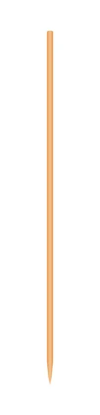 白い背景に細く隔離された木製の竹の先端スティック ピース食品を保持するために使用される木製の串 串のバーベキューのための先端の箸 バーベキュー野菜や果物のための串棒 — ストックベクタ