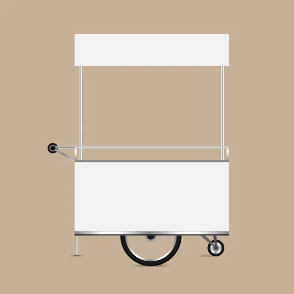 Chiosco Bianco Modello Vuoto Chiosco Ruote Carrello Stock Clip Art — Vettoriale Stock