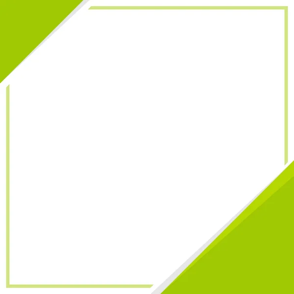 Φωτεινό Πράσινο Πλαίσιο Banner Web Πρότυπο Φόντο Τετράγωνο Κενό Και — Διανυσματικό Αρχείο