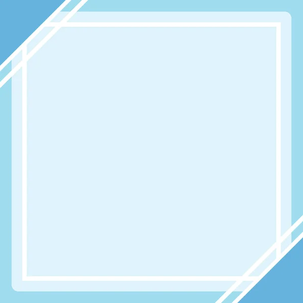 Pastel Azul Marco Color Banner Web Plantilla Fondo Cuadrado Blanco — Archivo Imágenes Vectoriales