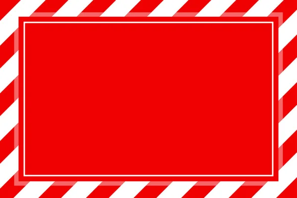 Aviso Sinal Vermelho Branco Stripe Quadro Modelo Fundo Cópia Espaço — Vetor de Stock