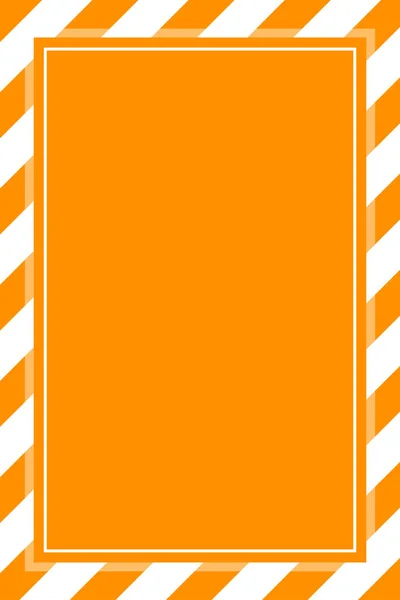 Warning Sign Orange White Stripe Frame Template Background Copy Space — Stok Vektör