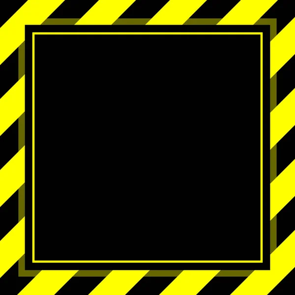 Προειδοποιητικό Σήμα Κίτρινο Μαύρο Λωρίδα Πλαίσιο Πρότυπο Φόντο Κενό Χώρο — Διανυσματικό Αρχείο