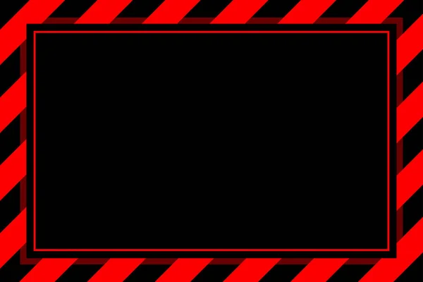Warning Sign Red Black Stripe Frame Template Background Copy Space — Stock Vector