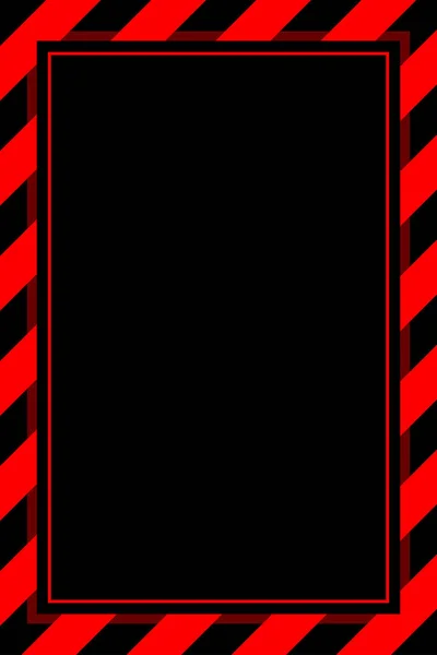 Warning Sign Red Black Stripe Frame Template Background Copy Space — Stock Vector