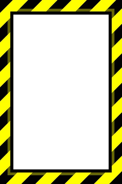 Señal Advertencia Amarillo Negro Raya Marco Plantilla Fondo Copia Espacio — Vector de stock