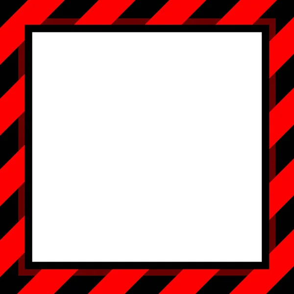 Предупреждающий Знак Красный Черный Шаблон Полосы Рамки Фонового Белого Пространства — стоковый вектор