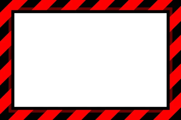 Warnschild Rote Und Schwarze Streifenrahmenvorlage Für Hintergrund Und Weißen Kopierraum — Stockvektor