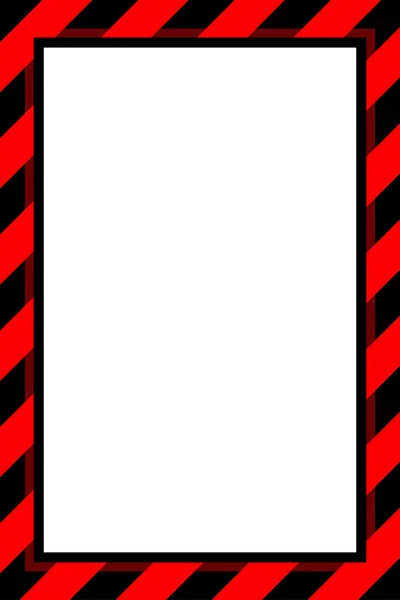 Предупреждающий Знак Красный Черный Шаблон Полосы Рамки Фонового Белого Пространства — стоковый вектор