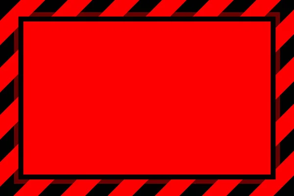 Warning Sign Red Black Stripe Frame Template Background Copy Space — Stock Vector